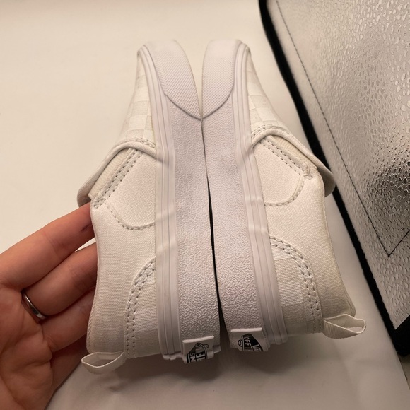 Vans Asher boys checkered  White Sneakers loafers size 11 - Picture 7 of 9